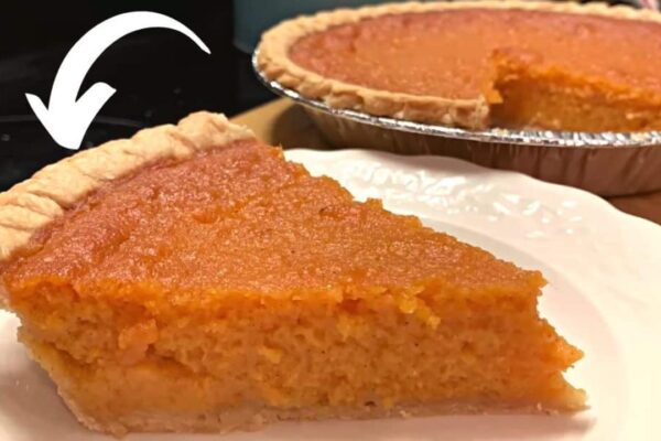 Old-Fashioned Southern Sweet Potato Pie, homemade and freshly served