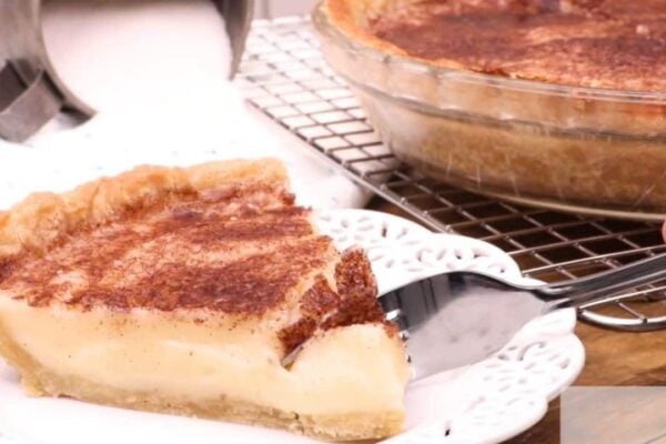 Old-Fashioned Sugar Pie, homemade and freshly served