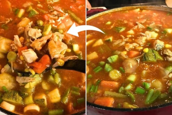 Old School Chicken and Vegetable Soup, homemade and freshly served