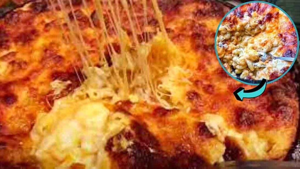 Old School Southern Baked Mac N Cheese, homemade and freshly served
