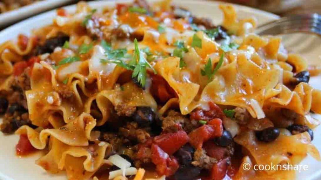 One Pan Ground Beef Taco Skillet, homemade and freshly served