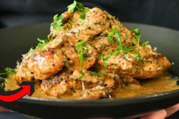 One-Pot Creamy Mushroom Chicken, homemade and freshly served