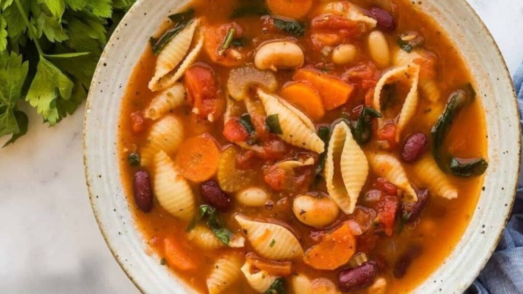 One-Pot Minestrone Soup, homemade and freshly served