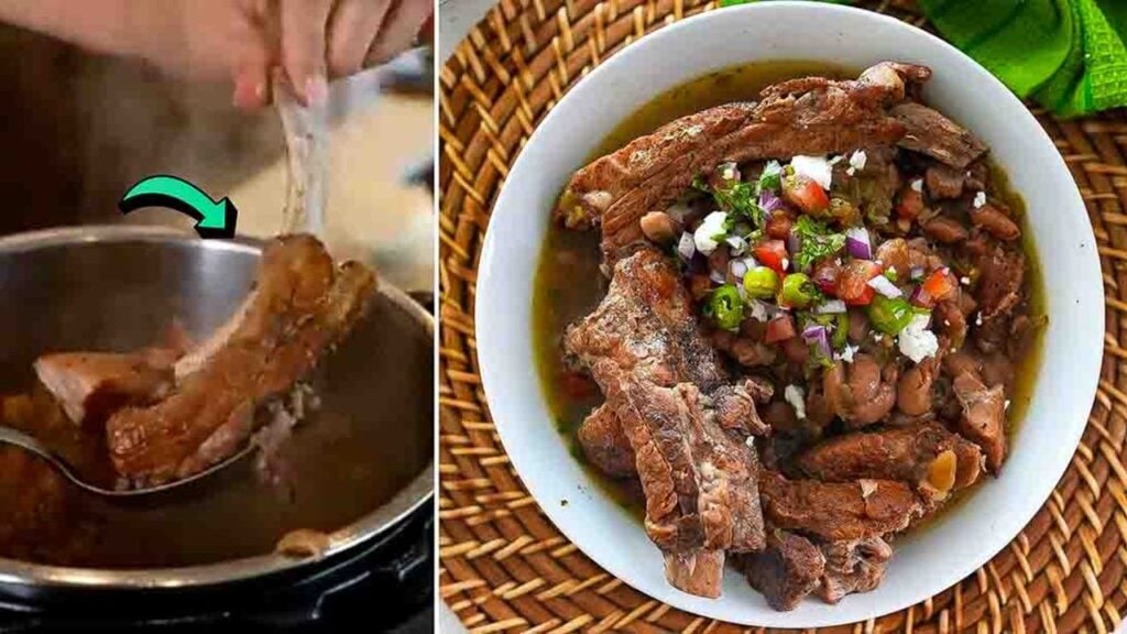 One-Pot Ribs and Beans, homemade and freshly served