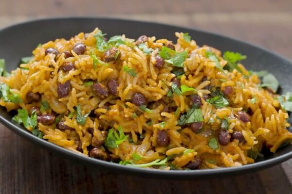 One Pot Rice and Beans, homemade and freshly served