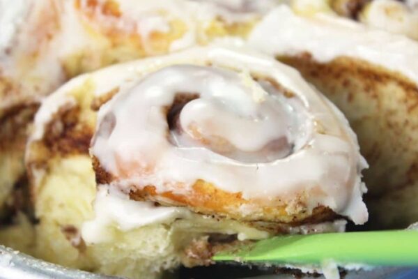 One Rise Cinnamon Rolls, homemade and freshly served