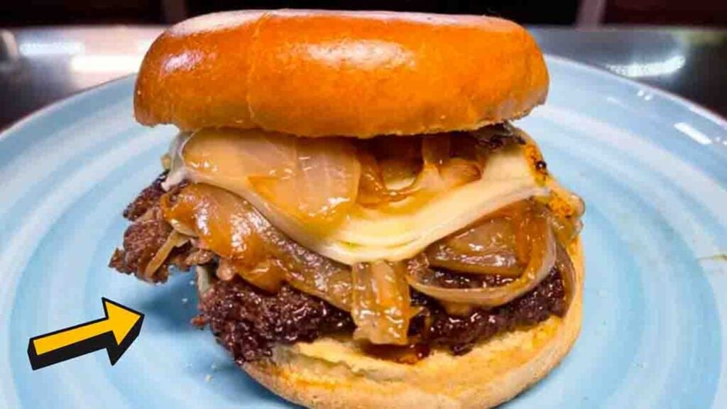 Onion Soup Burger, homemade and freshly served