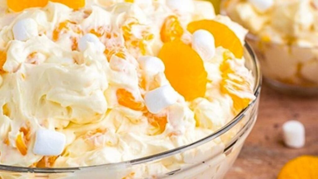 Orange Dreamsicle Salad, homemade and freshly served