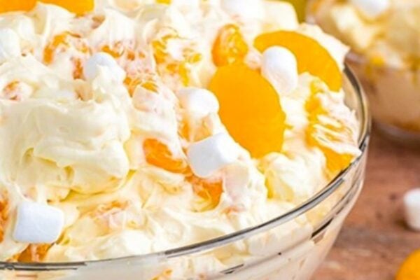 Orange Dreamsicle Salad, homemade and freshly served