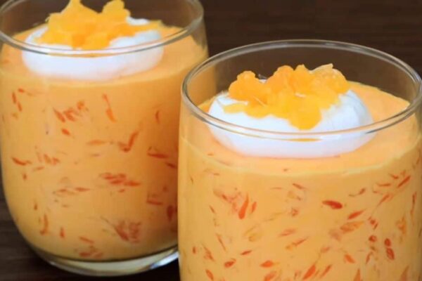 Yummy Orange Mousse, homemade and freshly served