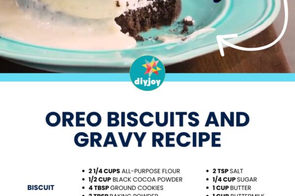 Oreo Biscuits And Gravy, homemade and freshly served