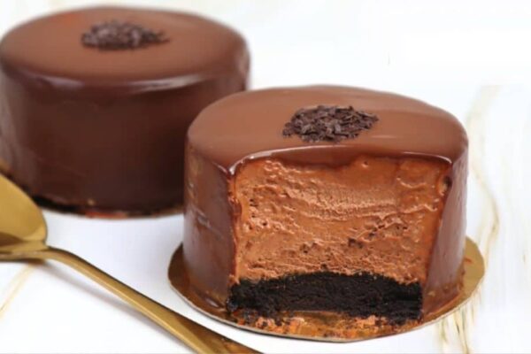 Oreo Chocolate Mousse Cake, homemade and freshly served