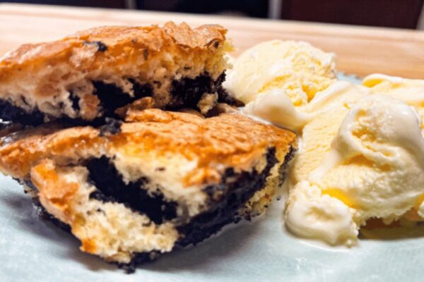 Delicious Oreo Cobbler, homemade and freshly served