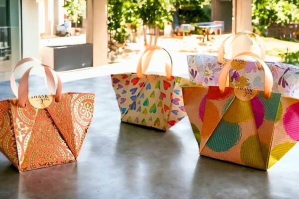 Finished Origami Paper Bag, a completed DIY project