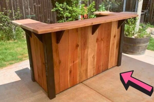 Finished Outdoor Patio Bar DIY, a completed DIY project
