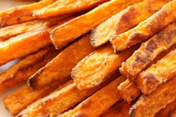 Oven-Baked Sweet Potato Fries, homemade and freshly served