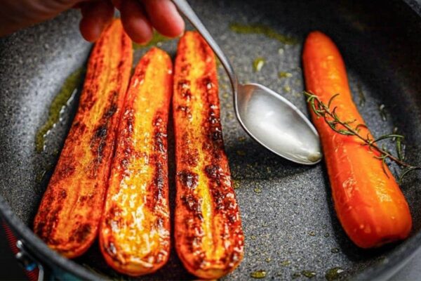 Easy and Delicious Pan Fried Carrots, homemade and freshly served