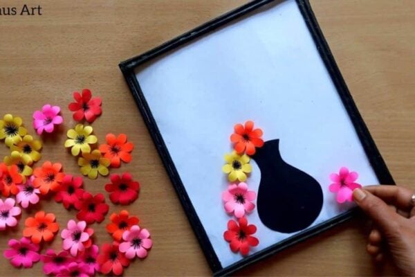 Finished Paper Flower Craft Home Decor, a completed DIY project