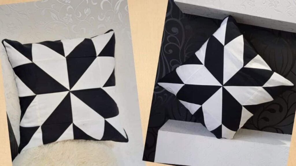 Finished Patchwork Pillow Cover, a completed DIY project