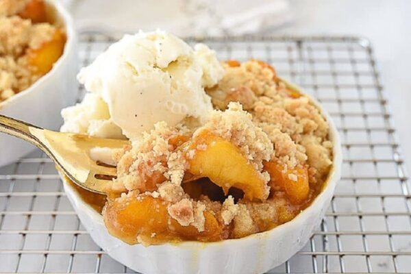 Peach Cobbler For Two, homemade and freshly served