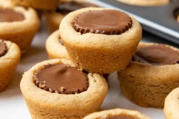Peanut Butter Cup Cookies, homemade and freshly served