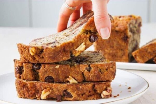 Perfect Chocolate Chip Banana Bread, homemade and freshly served