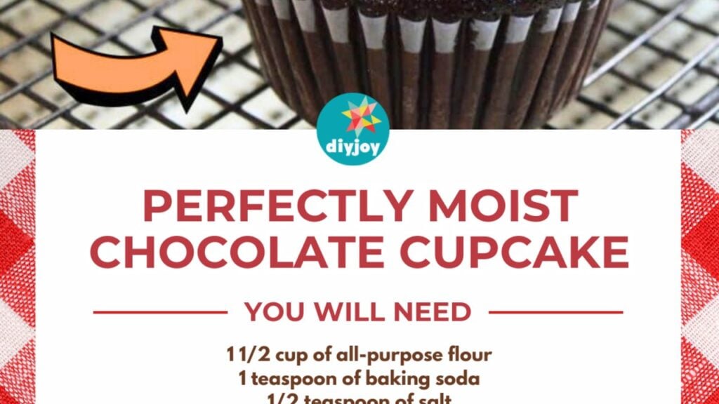 Perfectly Moist Chocolate Cupcake, homemade and freshly served