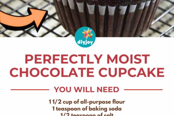 Perfectly Moist Chocolate Cupcake, homemade and freshly served