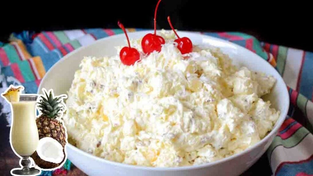 Pina Colada Fluff, homemade and freshly served