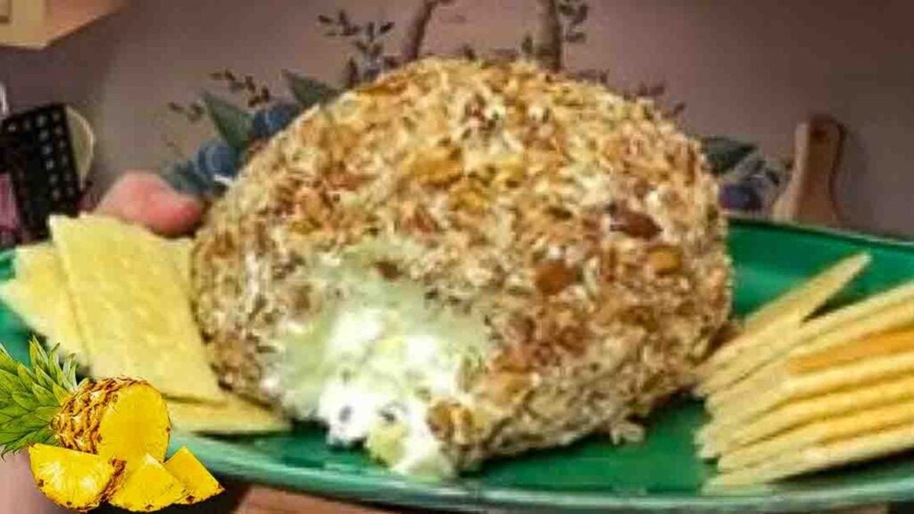 Pineapple Cheese Ball, homemade and freshly served