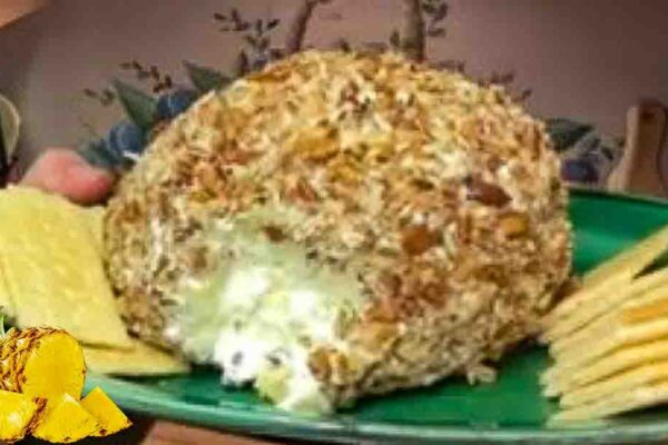 Pineapple Cheese Ball, homemade and freshly served