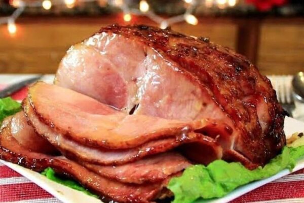 Pineapple Honey Glazed Ham, homemade and freshly served