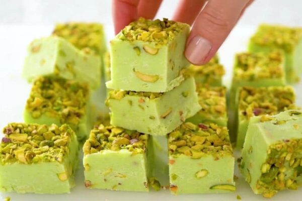 Pistachio Fudge, homemade and freshly served