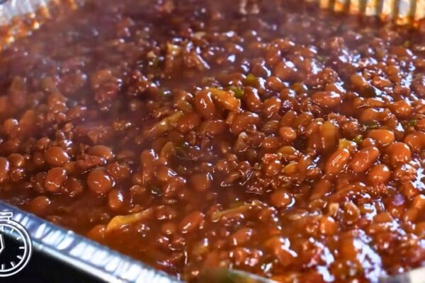 Pit Style BBQ Baked Beans, homemade and freshly served
