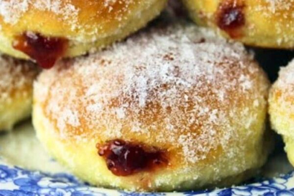 Polish Jelly Doughnuts (Oven Baked Doughnuts), homemade and freshly served