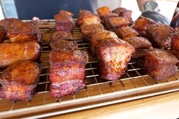 Pork Belly Burnt Ends, homemade and freshly served