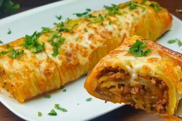 Potato Beef Roll, homemade and freshly served