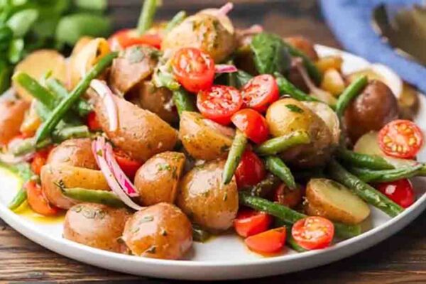 Potato Green Bean Salad, homemade and freshly served