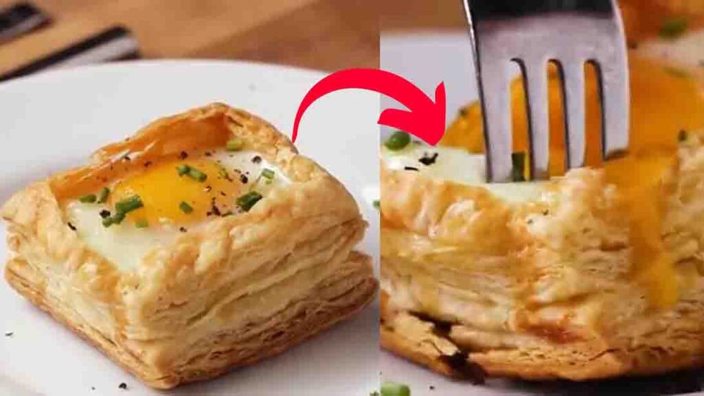 Puff Pastry Breakfast Cups, homemade and freshly served