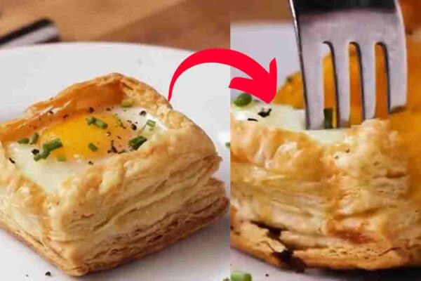 Puff Pastry Breakfast Cups, homemade and freshly served