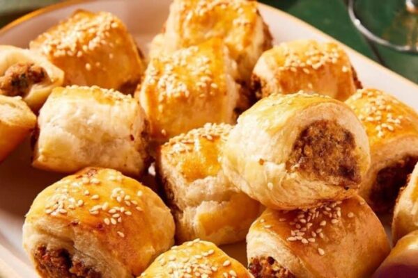 Puff Pastry Sausage Bites, homemade and freshly served