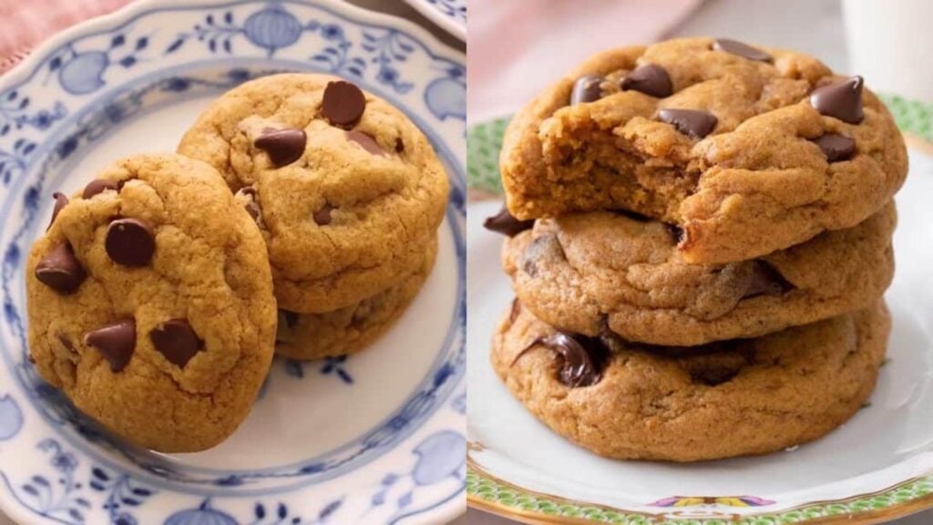 Pumpkin Chocolate Chip Cookies, homemade and freshly served