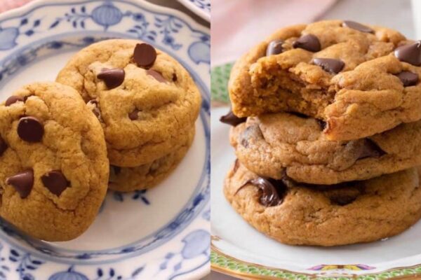 Pumpkin Chocolate Chip Cookies, homemade and freshly served