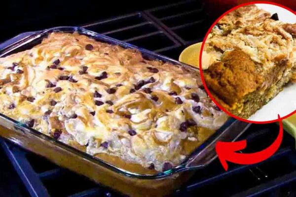 Pumpkin Earthquake Cake, homemade and freshly served