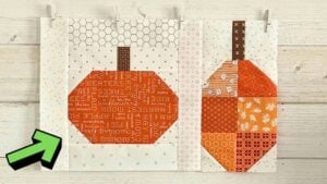 Finished Pumpkin Patched Quilt Block, a completed DIY project