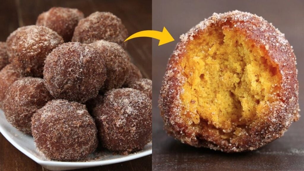 Pumpkin Spice Donut Holes, homemade and freshly served