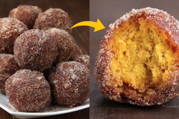 Pumpkin Spice Donut Holes, homemade and freshly served