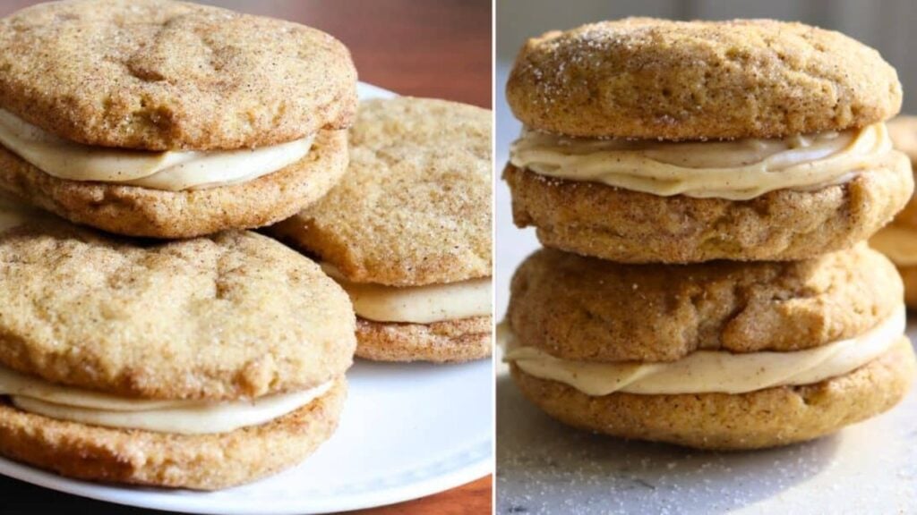 Pumpkin Spice Sandwich Cookies, homemade and freshly served