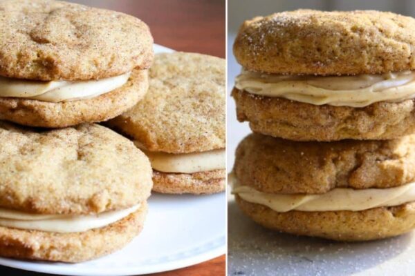 Pumpkin Spice Sandwich Cookies, homemade and freshly served