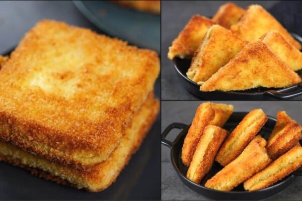 Quick and Crunchy Bread Potato Snack, homemade and freshly served